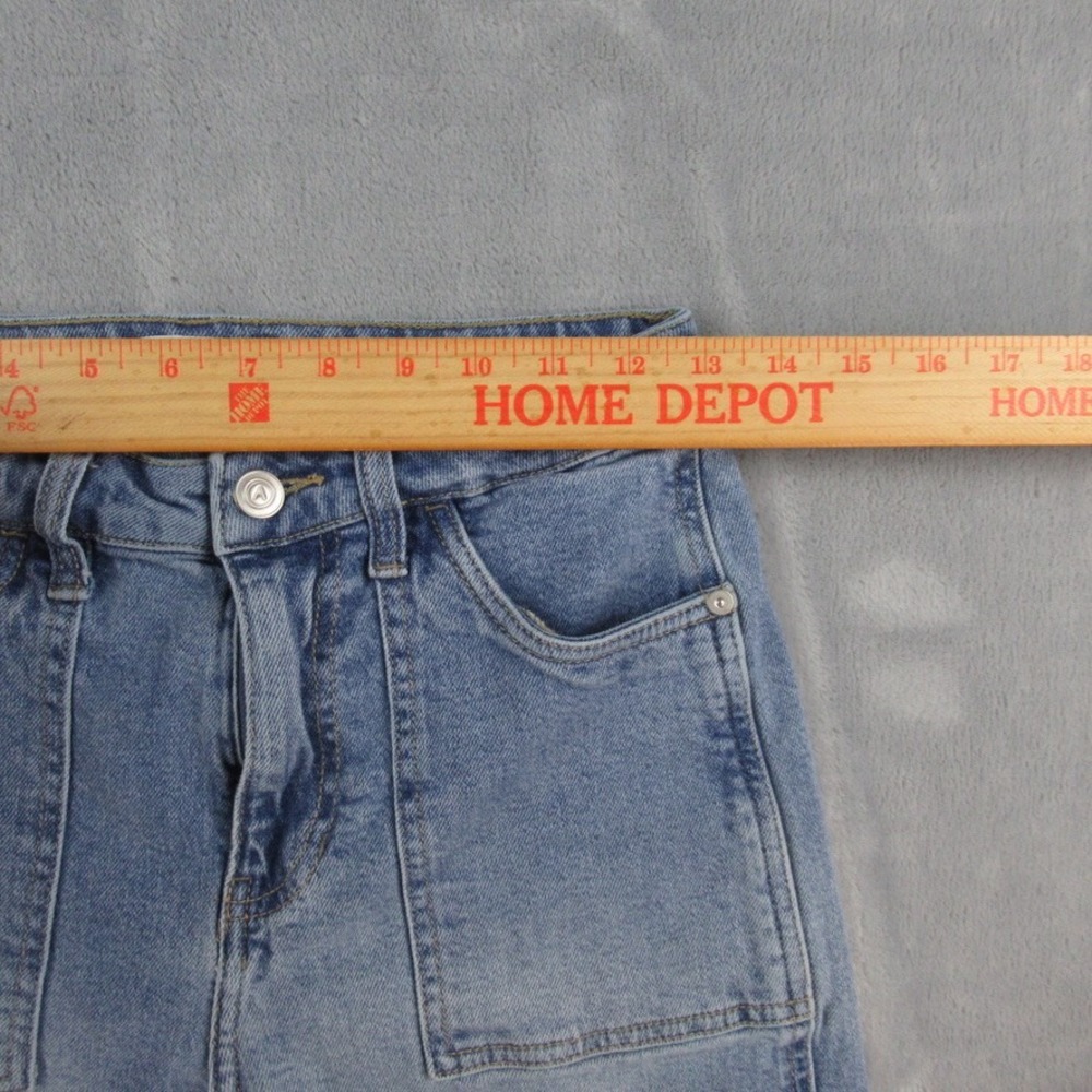 And Now This Womens High Rise Denim Bermuda Shorts Light Wash Raw Hem 27 MR24807 - Picture 3 of 12